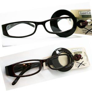 NWT Foster Grant Gloss Brown 1.25 Readers w/Holder